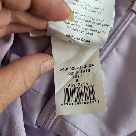 David's Bridal Dress Lilac Sweetheart Spaghetti Strap Fit & Flare Mini Sz 8 - Picture 10 of 10